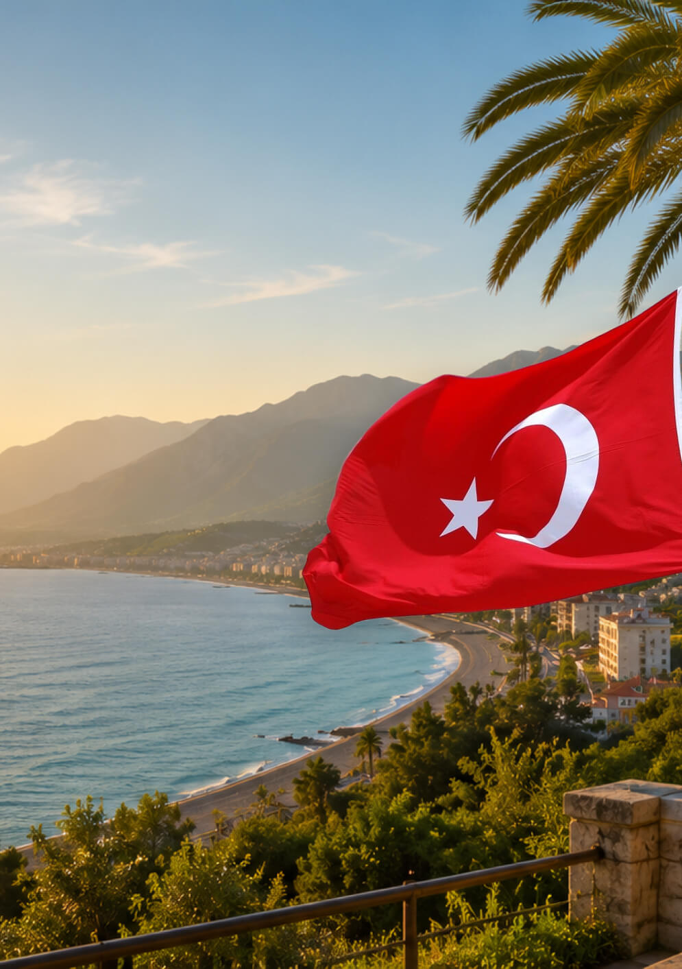 Sunrise over Alanya's Mediterranean coastline